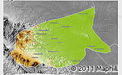 Physical 3D Map of Kab. Sarolangun Bangko, desaturated