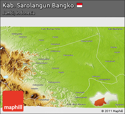 Physical 3D Map of Kab. Sarolangun Bangko