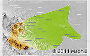 Physical 3D Map of Kab. Sarolangun Bangko, lighten, desaturated