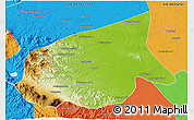 Physical 3D Map of Kab. Sarolangun Bangko, political outside