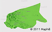 Political 3D Map of Kab. Sarolangun Bangko, cropped outside