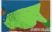 Political 3D Map of Kab. Sarolangun Bangko, darken