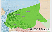 Political 3D Map of Kab. Sarolangun Bangko, lighten