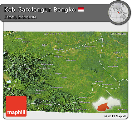 Satellite 3D Map of Kab. Sarolangun Bangko