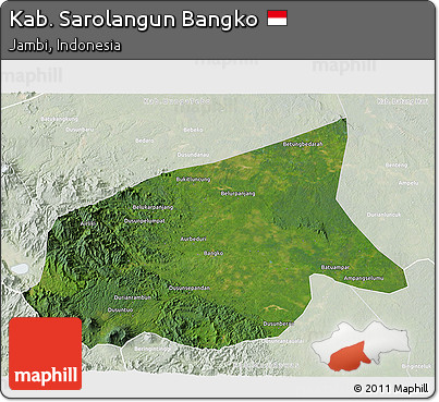 Satellite 3D Map of Kab. Sarolangun Bangko, lighten
