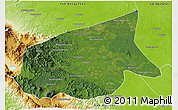 Satellite 3D Map of Kab. Sarolangun Bangko, physical outside