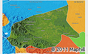 Satellite 3D Map of Kab. Sarolangun Bangko, political outside
