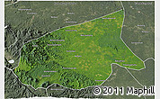 Satellite 3D Map of Kab. Sarolangun Bangko, semi-desaturated