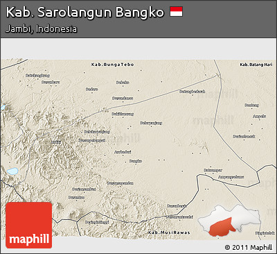Shaded Relief 3D Map of Kab. Sarolangun Bangko