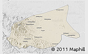 Shaded Relief 3D Map of Kab. Sarolangun Bangko, lighten, desaturated
