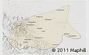 Shaded Relief 3D Map of Kab. Sarolangun Bangko, lighten, semi-desaturated