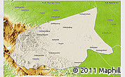 Shaded Relief 3D Map of Kab. Sarolangun Bangko, physical outside