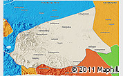 Shaded Relief 3D Map of Kab. Sarolangun Bangko, political outside