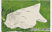 Shaded Relief 3D Map of Kab. Sarolangun Bangko, satellite outside