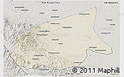 Shaded Relief 3D Map of Kab. Sarolangun Bangko, semi-desaturated