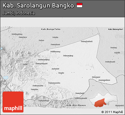 Silver Style 3D Map of Kab. Sarolangun Bangko