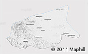 Silver Style 3D Map of Kab. Sarolangun Bangko, single color outside