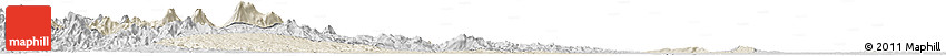 Shaded Relief Horizon Map of Kab. Sarolangun Bangko, desaturated