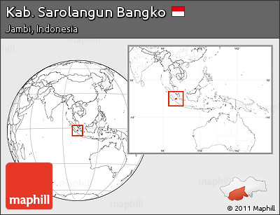 Blank Location Map of Kab. Sarolangun Bangko, within the entire country