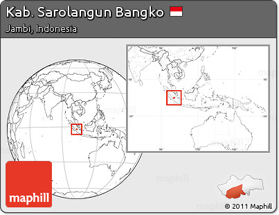 Blank Location Map of Kab. Sarolangun Bangko, within the entire country