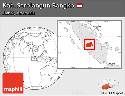 Blank Location Map of Kab. Sarolangun Bangko, highlighted country