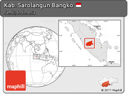 Blank Location Map of Kab. Sarolangun Bangko, highlighted country