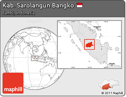Blank Location Map of Kab. Sarolangun Bangko, highlighted country
