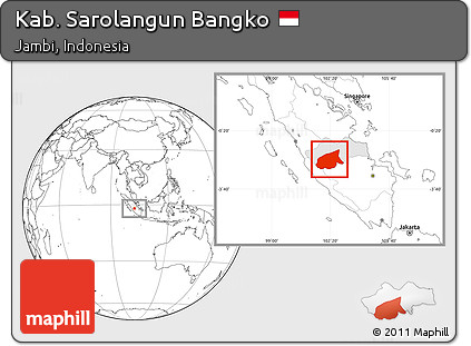 Blank Location Map of Kab. Sarolangun Bangko, highlighted parent region