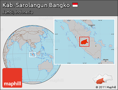 Gray Location Map of Kab. Sarolangun Bangko