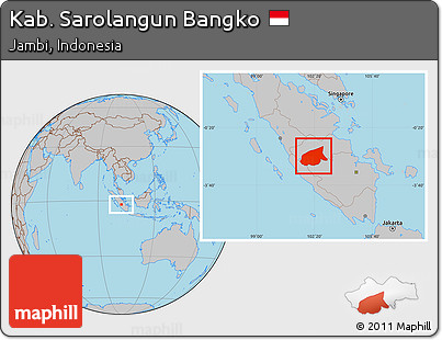 Gray Location Map of Kab. Sarolangun Bangko