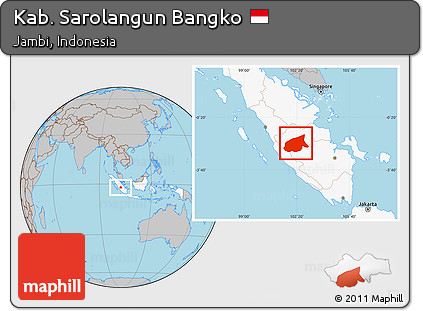 Gray Location Map of Kab. Sarolangun Bangko, highlighted country