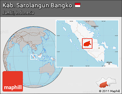 Gray Location Map of Kab. Sarolangun Bangko, highlighted country