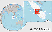 Gray Location Map of Kab. Sarolangun Bangko, highlighted country, highlighted parent region