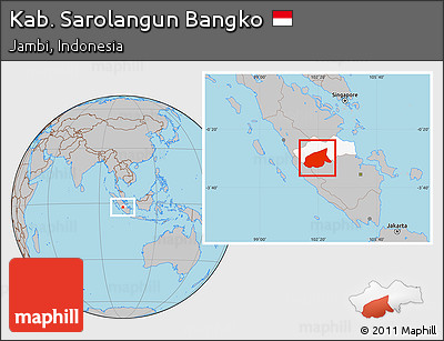 Gray Location Map of Kab. Sarolangun Bangko, highlighted parent region