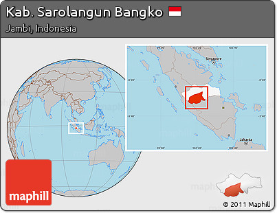 Gray Location Map of Kab. Sarolangun Bangko, highlighted parent region