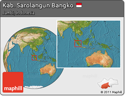 Satellite Location Map of Kab. Sarolangun Bangko, within the entire country