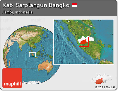 Satellite Location Map of Kab. Sarolangun Bangko, highlighted parent region
