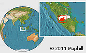 Satellite Location Map of Kab. Sarolangun Bangko, highlighted parent region