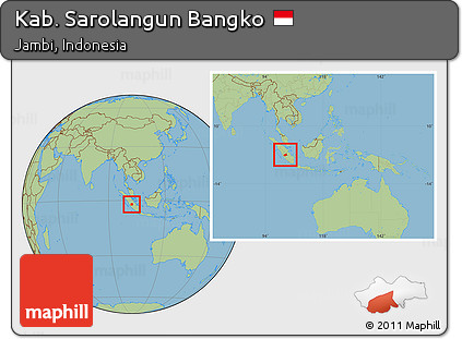 Savanna Style Location Map of Kab. Sarolangun Bangko, within the entire country