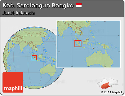 Savanna Style Location Map of Kab. Sarolangun Bangko, within the entire country