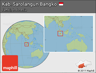 Savanna Style Location Map of Kab. Sarolangun Bangko, within the entire country