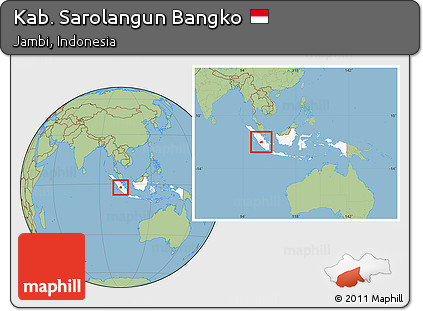 Savanna Style Location Map of Kab. Sarolangun Bangko, highlighted country, within the entire country