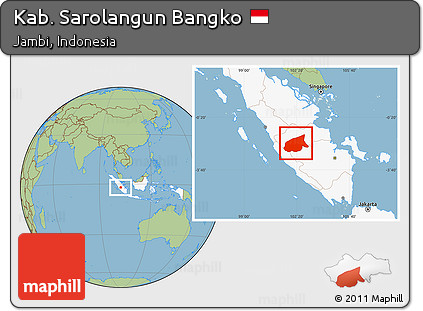Savanna Style Location Map of Kab. Sarolangun Bangko, highlighted country