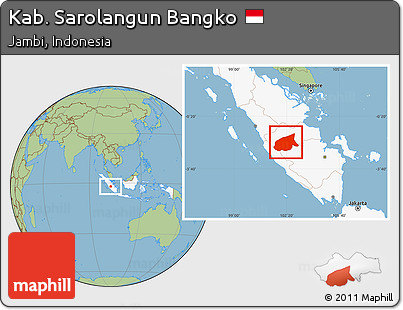 Savanna Style Location Map of Kab. Sarolangun Bangko, highlighted country