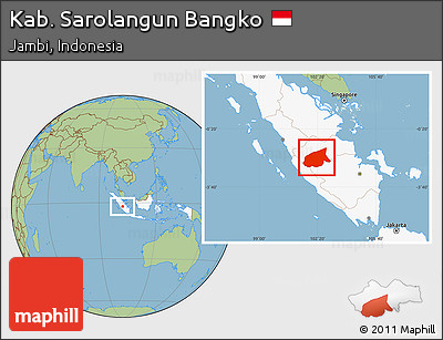 Savanna Style Location Map of Kab. Sarolangun Bangko, highlighted country