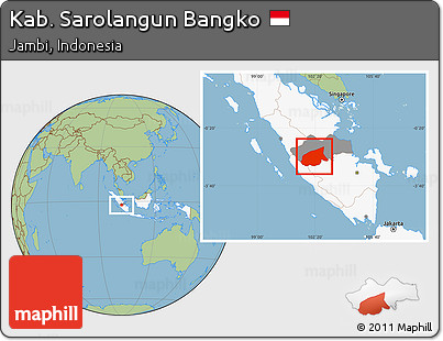 Savanna Style Location Map of Kab. Sarolangun Bangko, highlighted country, highlighted parent region
