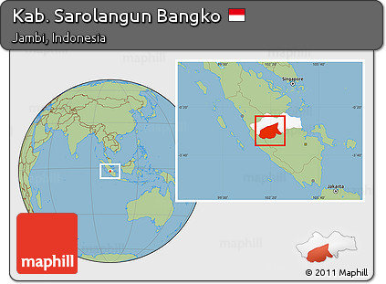 Savanna Style Location Map of Kab. Sarolangun Bangko, highlighted parent region