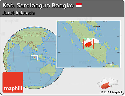 Savanna Style Location Map of Kab. Sarolangun Bangko, highlighted parent region