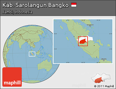 Savanna Style Location Map of Kab. Sarolangun Bangko, highlighted parent region