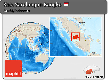 Shaded Relief Location Map of Kab. Sarolangun Bangko